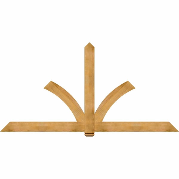 Ekena Millwork Redmond Rough Sawn Timber Gable Bracket, Western Red Cedar, 108"W x 54"H x 2"D x 6"F, 12/12 Pitch GBW108X54X0206RED00RWR - main